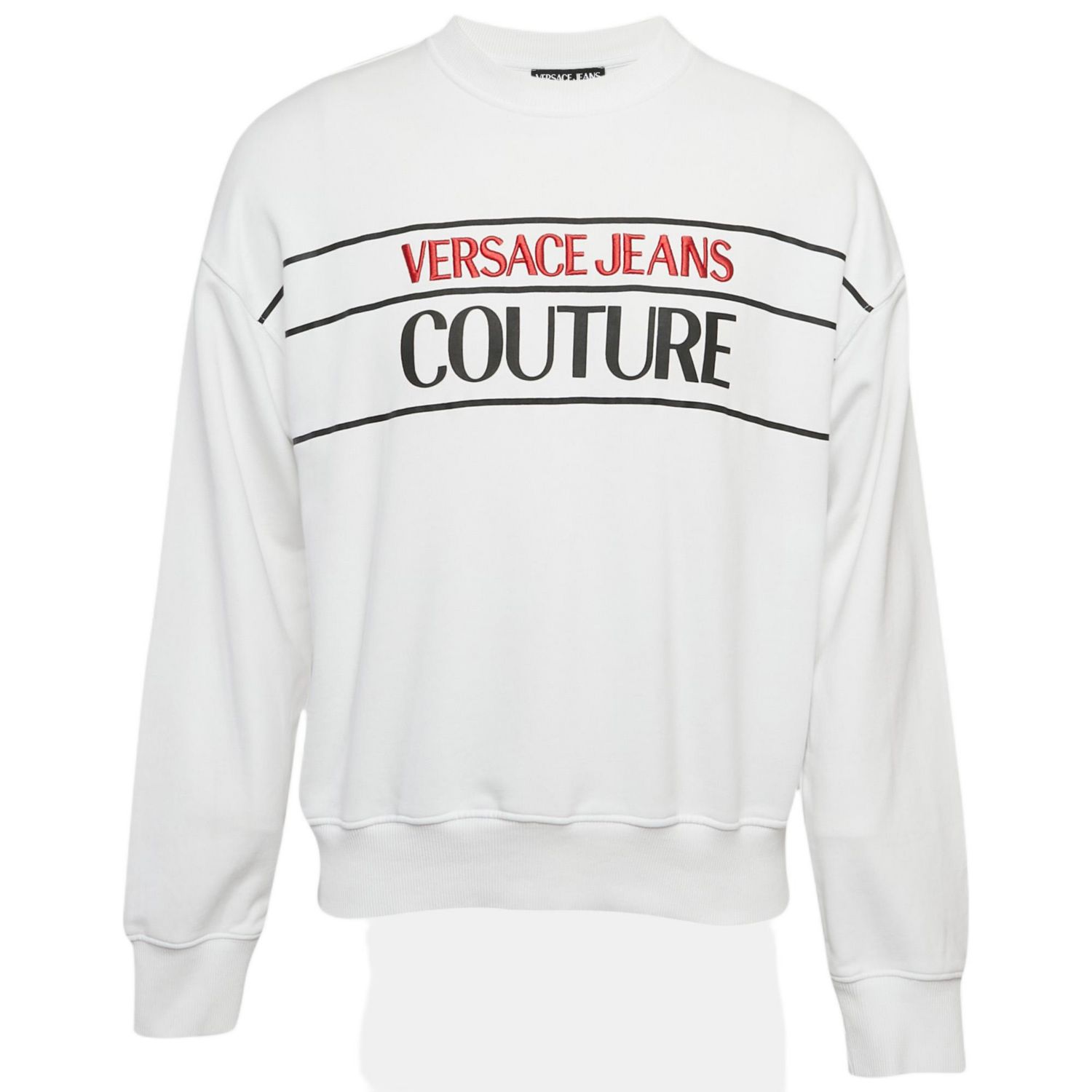 Men's Jeans Couture White Logo Embroidery Cotton Sweatshirt