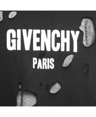 Men's Black Destroyed Effect Cotton Sweatshirt