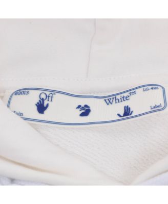 Pre-Owned Off-White Men's White Logo Embroidered Jersey Hoodie Jacket