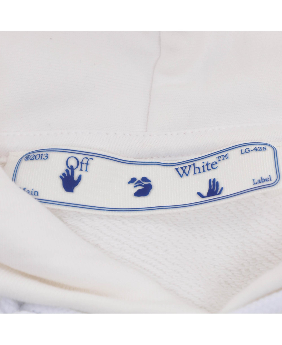 Pre-Owned Off-White Men's White Logo Embroidered Jersey Hoodie Jacket