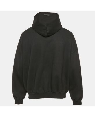 Men's Black Cotton Zip-Up Oversized Jacket