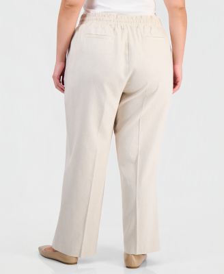 Plus Size Straight Drawstring Pants