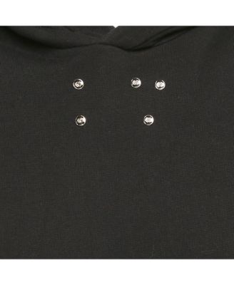 Men's Black Cotton Distressed Sleeveless Hoodie