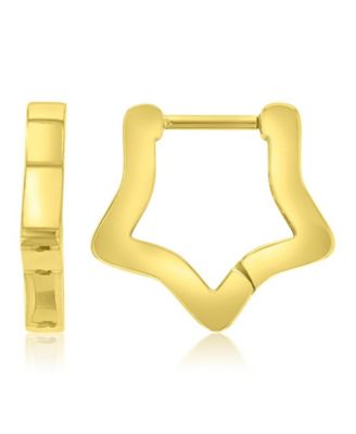 Waterproof Platinum 16mm Star Huggie Earrings