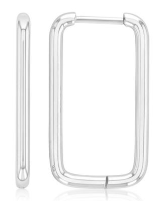 Roxy Waterproof Yellow 25mm Tube Rectangle Hoop Earrings - Platinum 79$