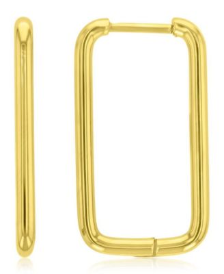 Roxy Waterproof Yellow 25mm Tube Rectangle Hoop Earrings - Yellow 79$