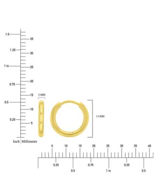 Waterproof Yellow 13mm Huggie Earrings