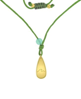Waterproof Yellow Wave Green Aventurine Adjustable Necklace
