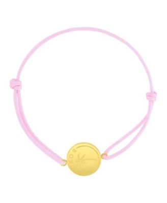 Waterproof Yellow RD Heart Palm Tree Pattern Charm Adjustable Bracelet