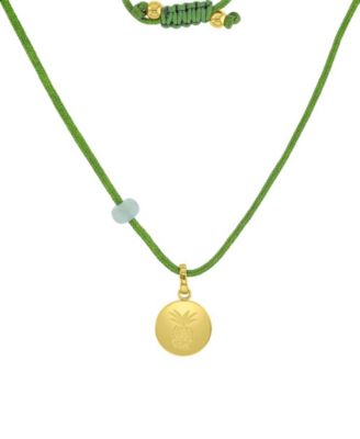 Waterproof Yellow Pineapple Green Aventurine Adjustable Necklace