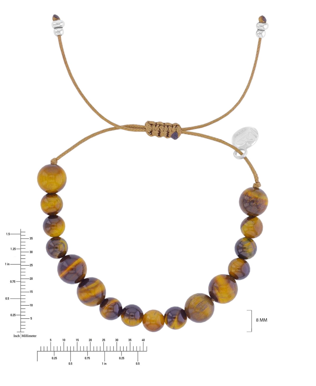 Roxy Waterproof Tiger Eye Adujustable Bracelet