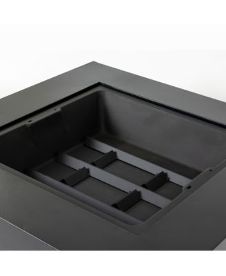 36 Inch Iron Wood Burning Fire Pit Table 36 Inch Diameter 24 Inch H Decorative Cross Weave Pattern