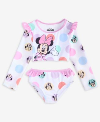 Toddler Girls' 2-6X Long-Sleeve Dot-Print Rashguard 2-Piece Swimsuit
