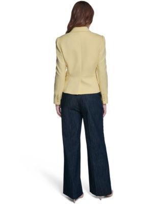 Women's Puff Sleeve Notch Collar Blazer