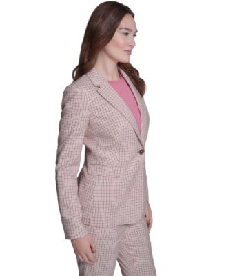 Women's Plaid Notch Collar Slim Fit Blazer