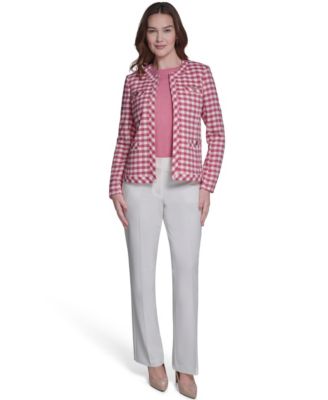 Women's Houndstooth Band Long-Sleeve Jacket
