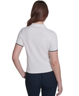 Women's Collared Tipped Polo Sweater