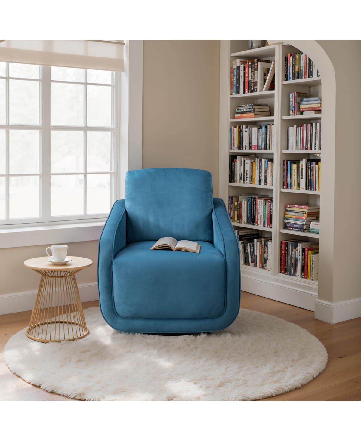 Studio Living 30.3" Polyester Luca Swivel Accent Chair