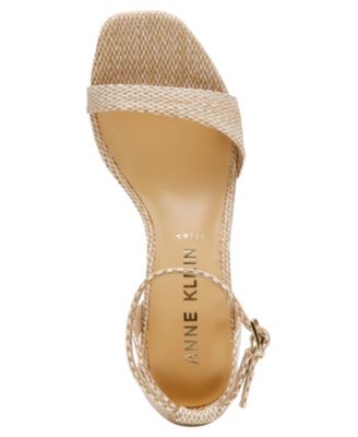 Women's Mia Raffia Ankle Strap Block Heel Dress Sandals