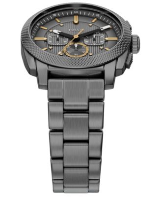 Men's Machine Chronograph Smoke Stainless Steel Watch, 44mm