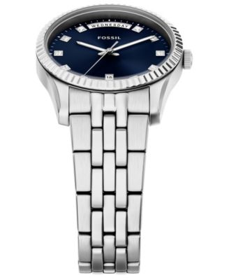 Women's Scarlette Three-Hand Day-Date Stainless Steel Watch, 34mm