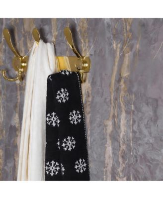 Heavy Duty 5-Tri Hook Wall Rack, Gold, Stainless Steel Rails, Easy Install