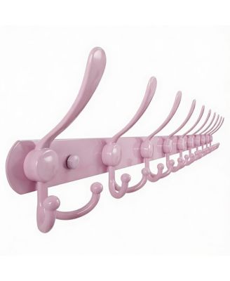 Stainless Steel 38" Long 10-Tri-Heavy Duty Coat Rack Pink