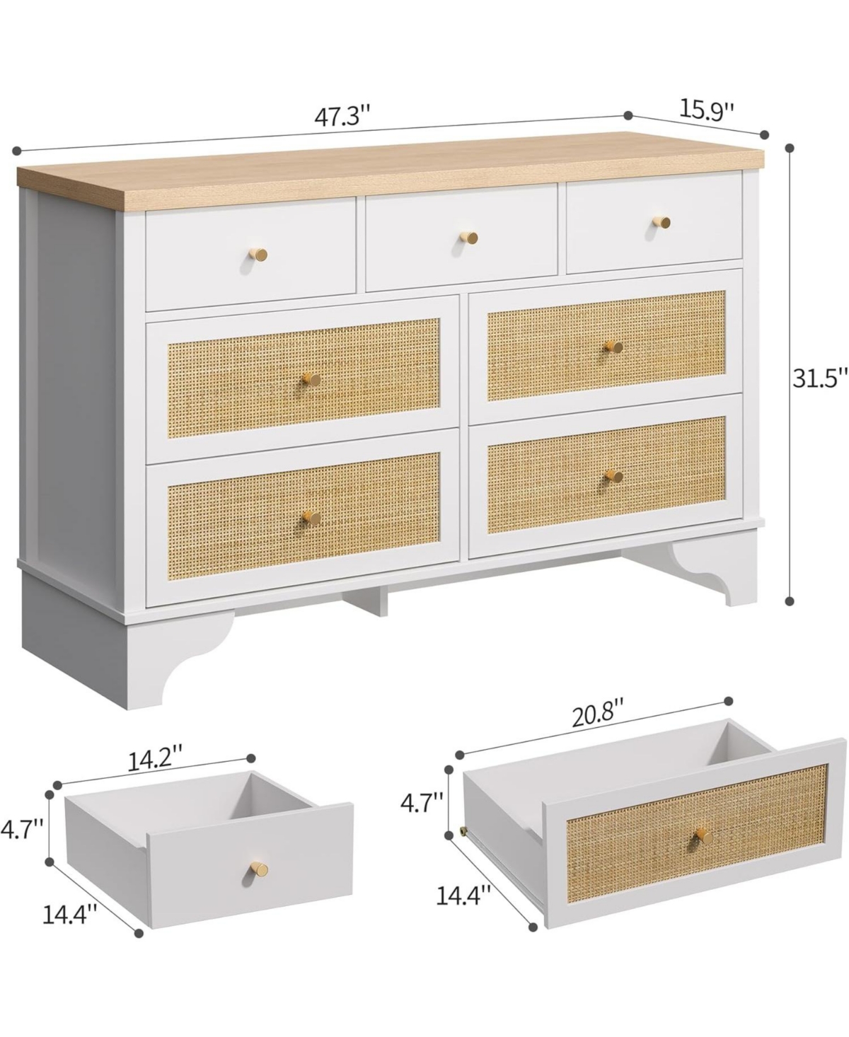 Gaomon 4-drawer wooden dresser, modern tall storage organizer for bedroom