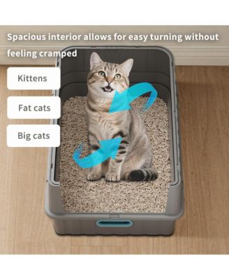 Easy-Clean Cat Litter Box with Pull-Out Drawer