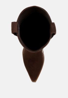 Womens Rambler Rhinestones Embellished Calf Boots