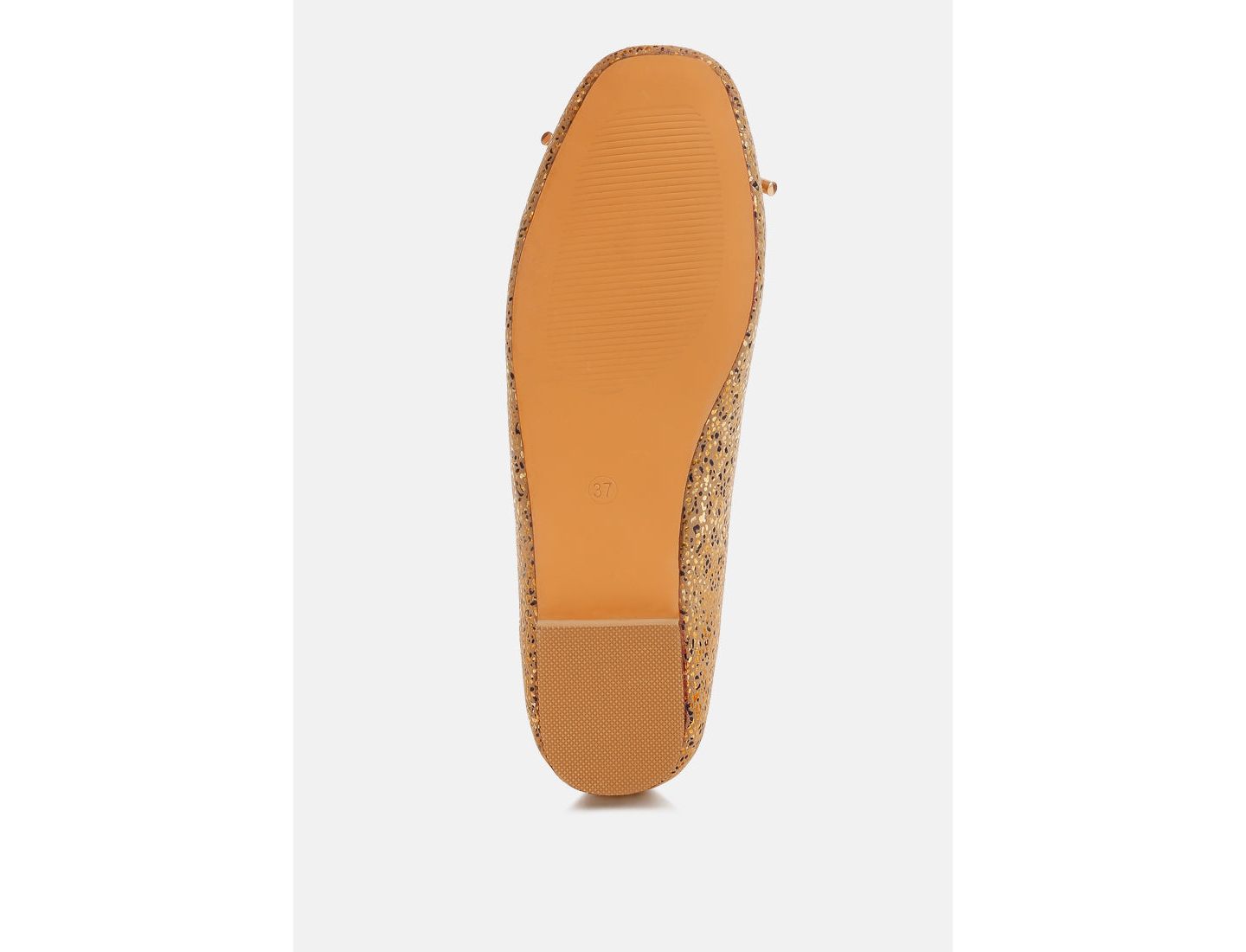 Женские балетки Rag & Co Apollon Bow Detail Embossed Suede Ballerinas, цвет: Золотой — фото 7