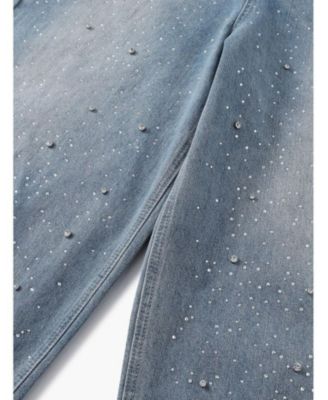 Women's Rhinestone Baggy Jeans