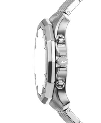 Men's Stinger Quartz Chronograph Silver Stainless Steel Watch, 46mm