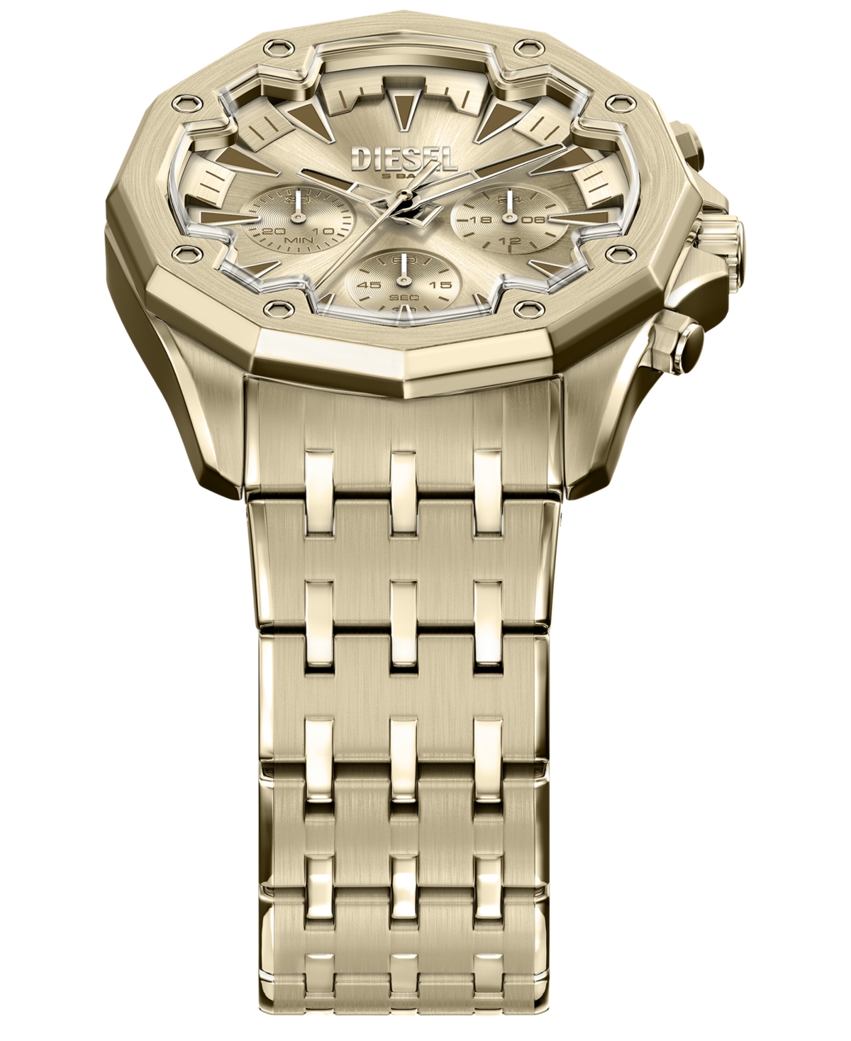 Diesel Men's Stinger Quartz Chronograph Gold Stainless Steel Watch, 46mm