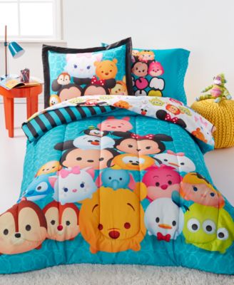 Disney - Tsum Tsum Teal Stacks Twin Comforter Set