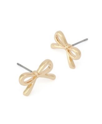 Gold Bow Stud Earrings