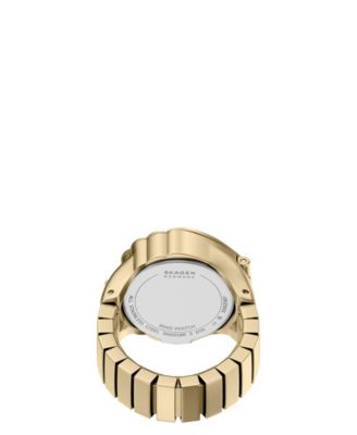 Women's Ring Watch Quartz Two-Hand Gold Stainless Steel Watch, 24mm