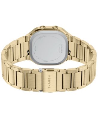 Men's Mellem Digital Lcd Gold Stainless Steel Watch, 38mm