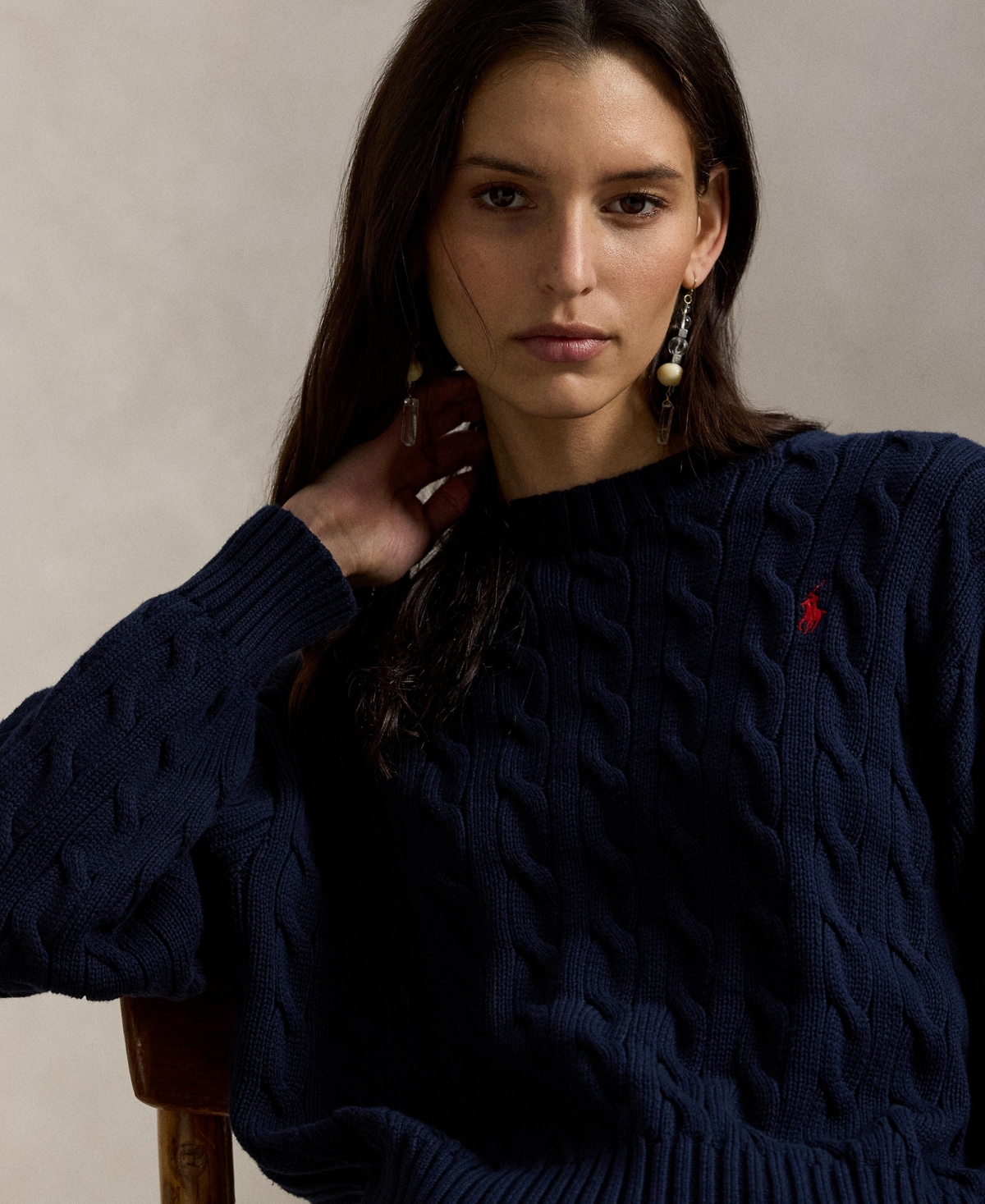 Polo Ralph Lauren Women's Cable-Knit Crewneck Sweater