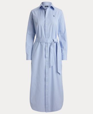 Women's Long-Sleeve Collared Shirt Dress