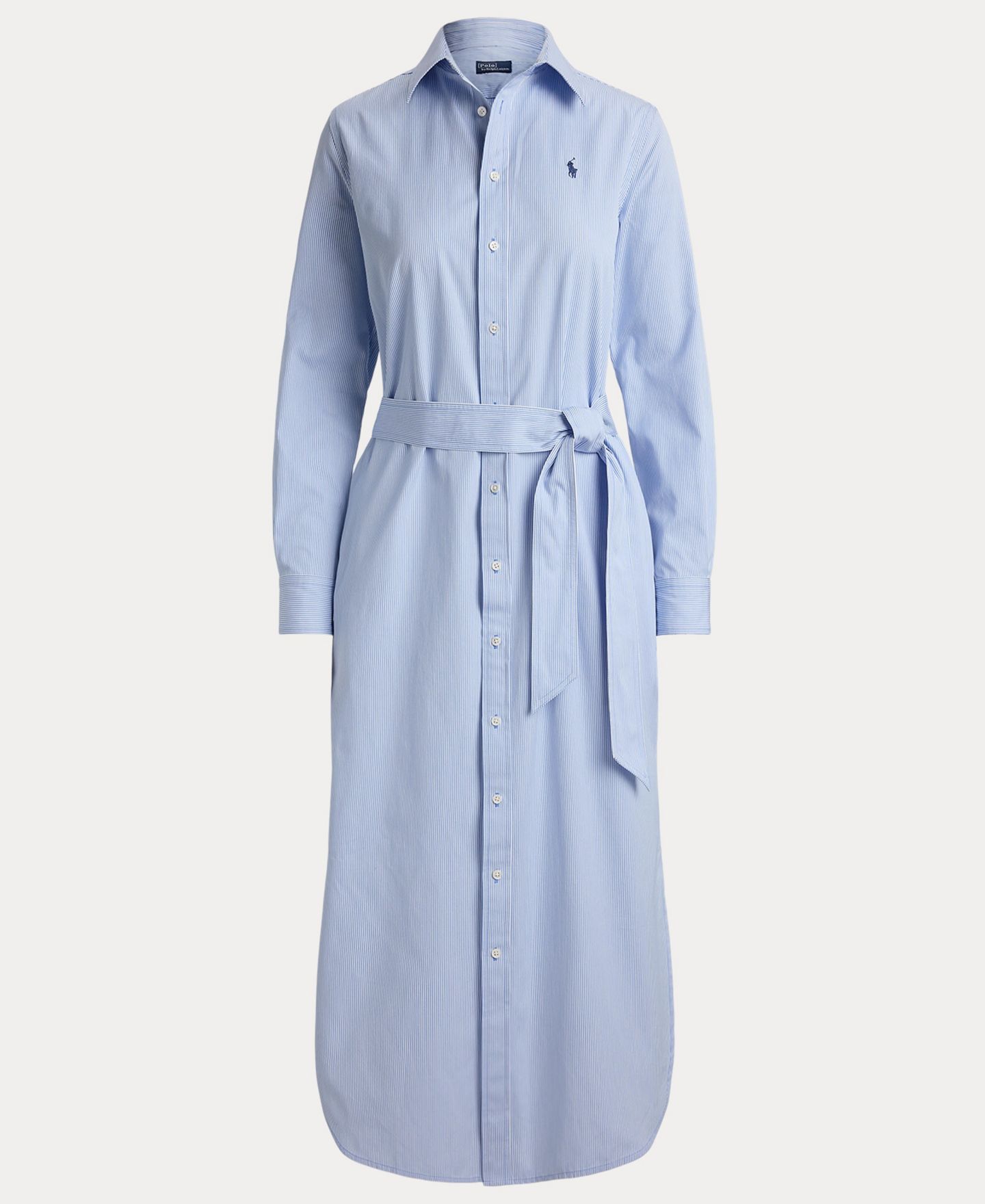 Женское платье Polo Ralph Lauren Long-Sleeve Collared Shirt Dress, цвет: Средний синий — фото 2