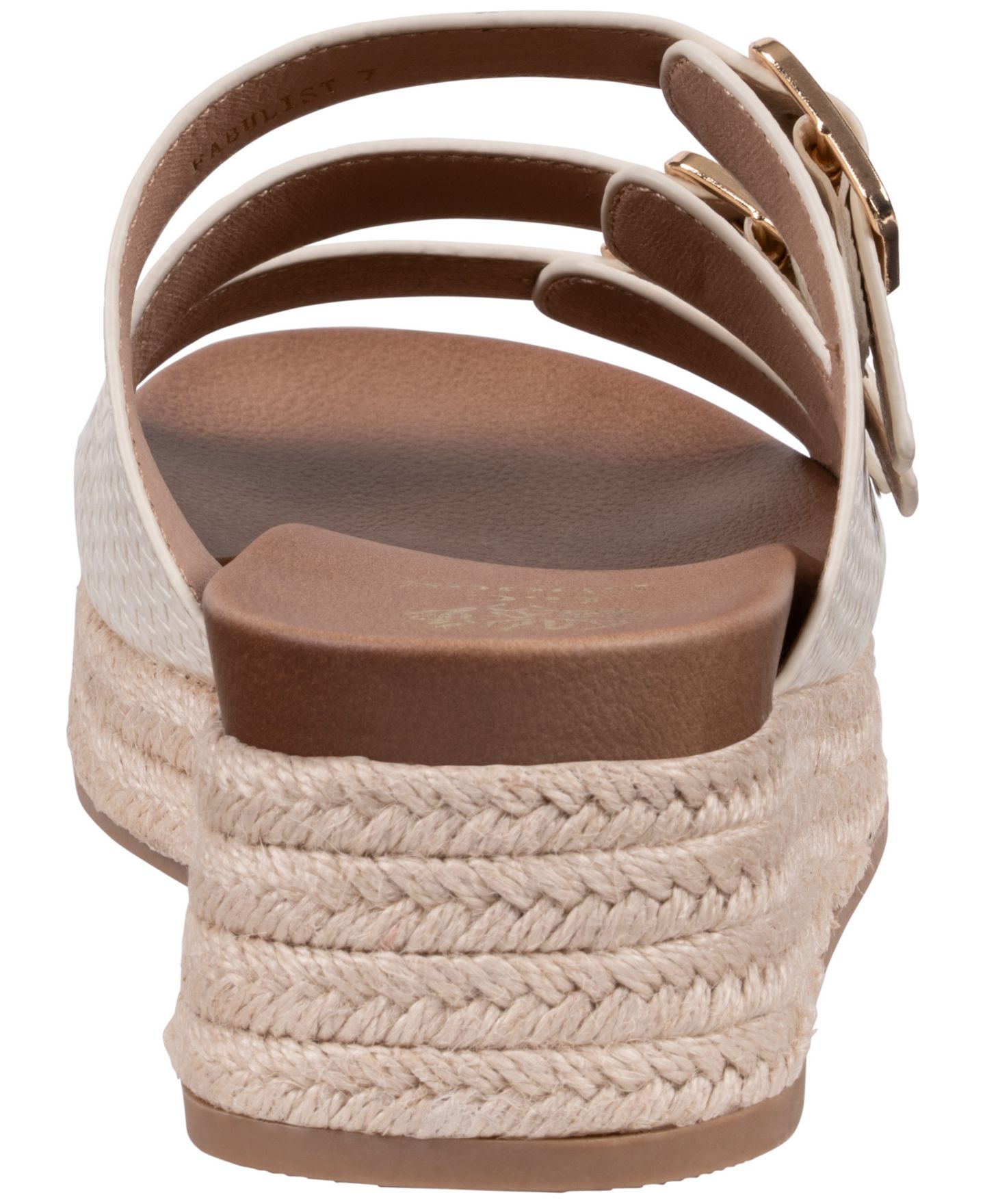 Женские сандалии GC Shoes Fabulist Triple Buckle Espadrille Wedge, цвет: Слоновая кость — фото 3
