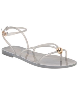 Women's Kenley Vinyl Strappy Jewelry Stud Flat Sandals