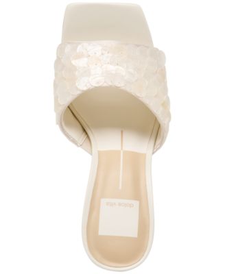 Women's Nandy Confetti Shell Embellished Slide High Heel Dress Sandals