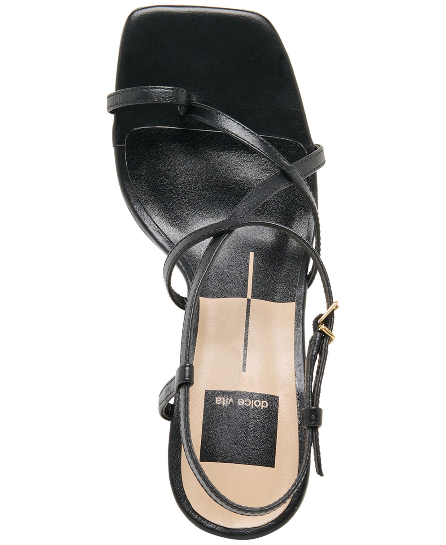 Женские сандалии Dolce Vita Aylee Toe-Ring Strappy Sculpted Wedge, цвет: Чёрный кожаный — фото 4