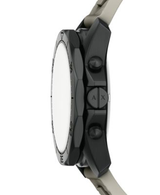 Armani Exchange Men's Quartz Chronograph Gray Silicone Watch, 44mm