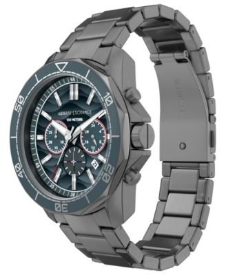 Armani Exchange Men's Quartz Chronograph Gunmetal Stainless Steel Watch, 44mm
