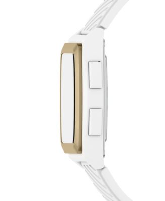 Armani Exchange Men's LCD White Silicone Watch, 42mm