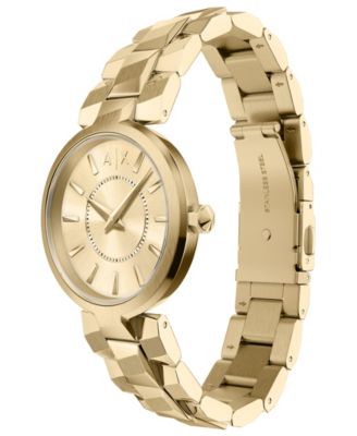 Armani Exchange Women's Quartz Two-Hand Gold Stainless Steel Watch, 34mm