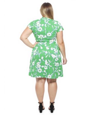 Plus Size Floral Side Tie Wrap Dress